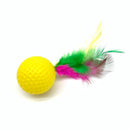 6pcs Mixed Funny Plastic Golf Ball with Feather Cat Toy