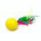 6pcs Mixed Funny Plastic Golf Ball with Feather Cat Toy