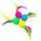 6pcs Mixed Funny Plastic Golf Ball with Feather Cat Toy