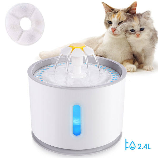 Pet Cat Water Fountain with LED Lighting